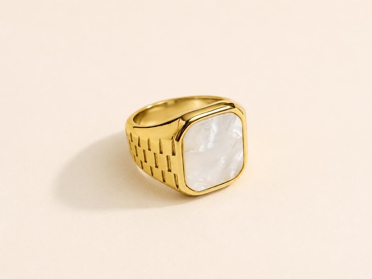 White Stone Ring