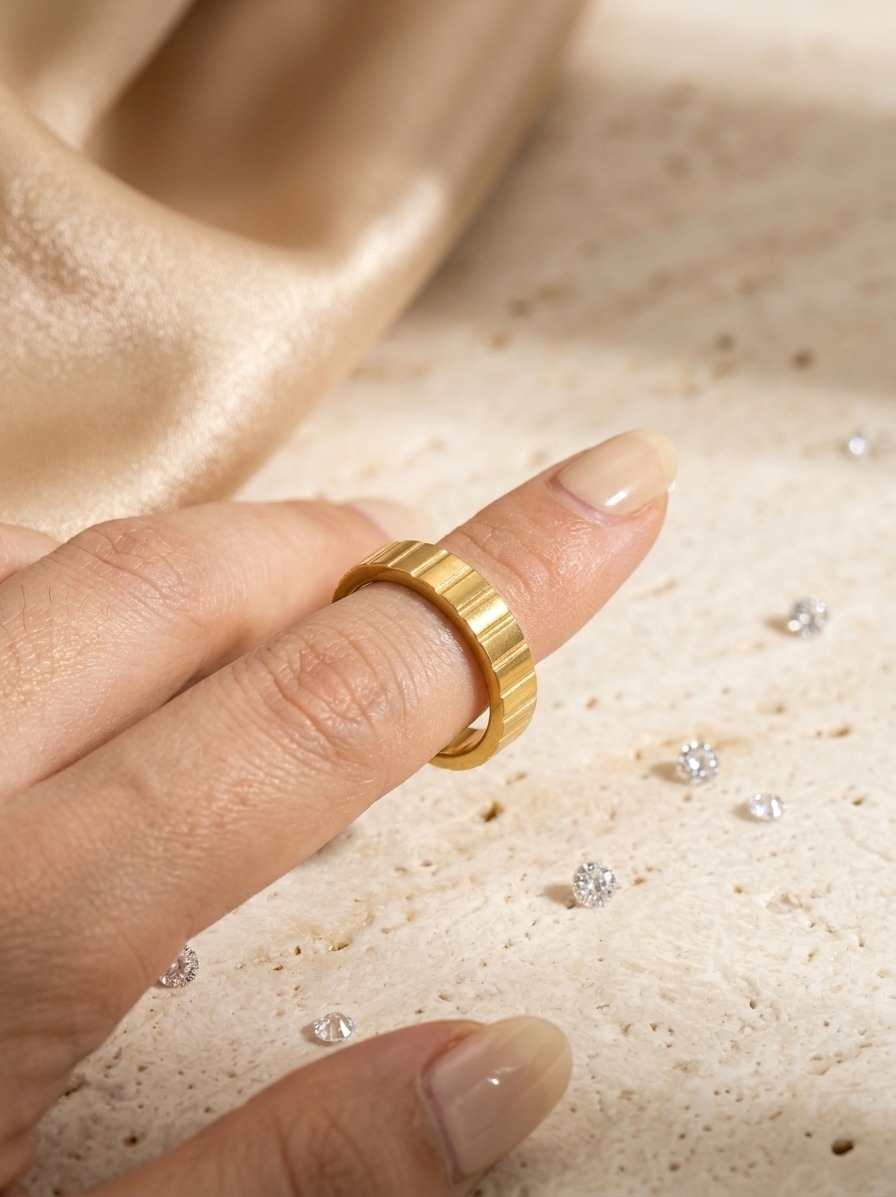 Golden Groove Ring