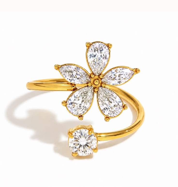 Gold Plated Flower Ring